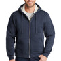 CornerStone Mens Water Resistant Fleece Full Zip Hooded Sweatshirt Hoodie w/ Pockets - Navy Blue