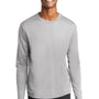 Sport-Tek Mens RacerMesh Moisture Wicking Long Sleeve Crewneck T-Shirt - Silver Grey