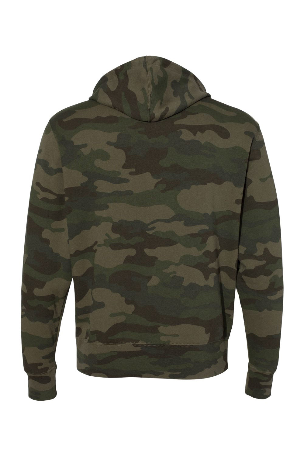 Independent Trading Co. AFX90UNZ Mens Full Zip Hooded Sweatshirt Hoodie Forest Green Camo Flat Back