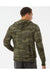 Independent Trading Co. AFX90UNZ Mens Full Zip Hooded Sweatshirt Hoodie Forest Green Camo Model Back