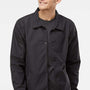 Independent Trading Company Mens Water Resistant Snap Down Coaches Jacket - Black/Black