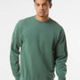 Independent Trading Co. Mens Pigment Dyed Crewneck Sweatshirt - Alpine Green - NEW