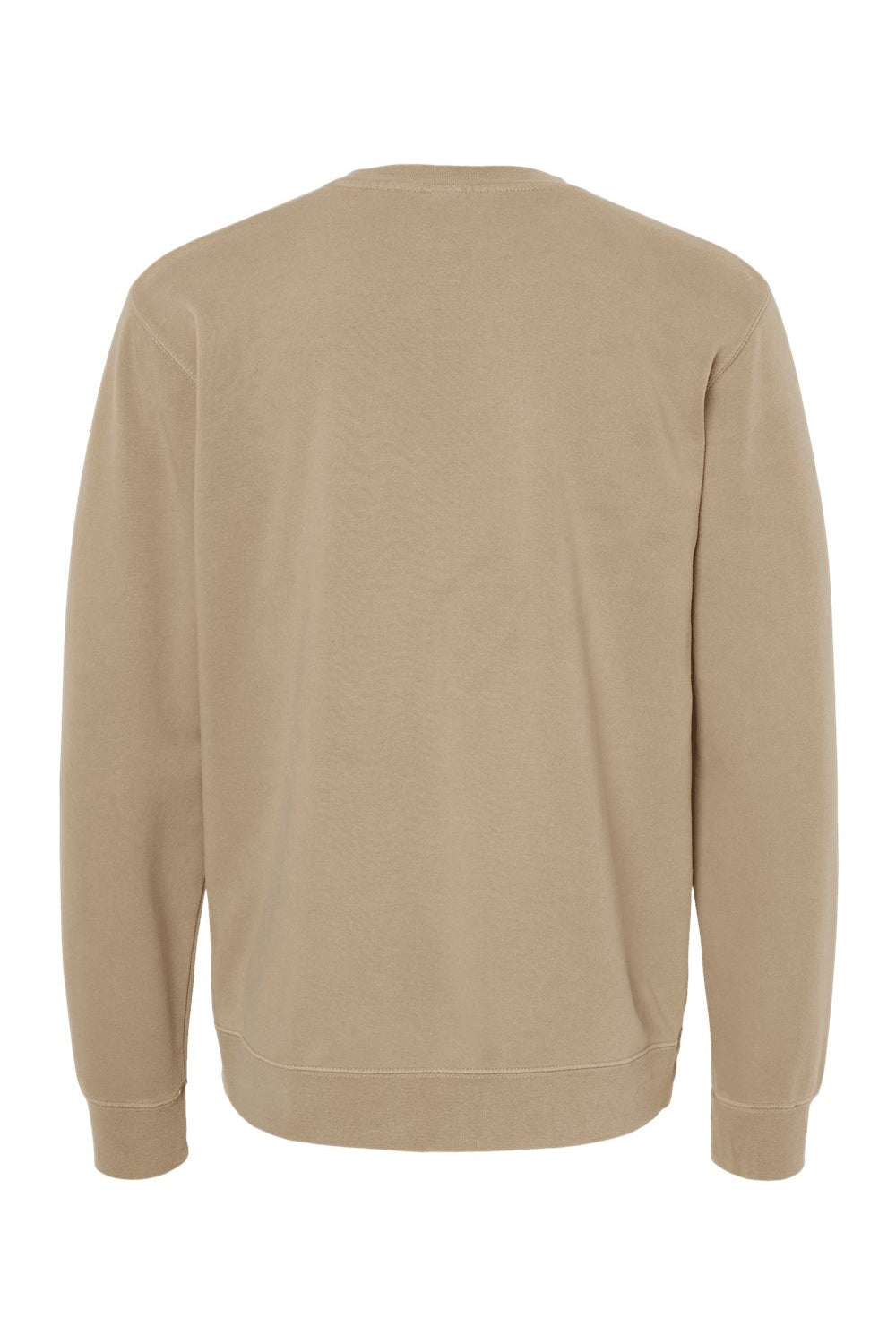 Independent Trading Co. PRM3500 Mens Pigment Dyed Crewneck Sweatshirt Sandstone Brown Flat Back