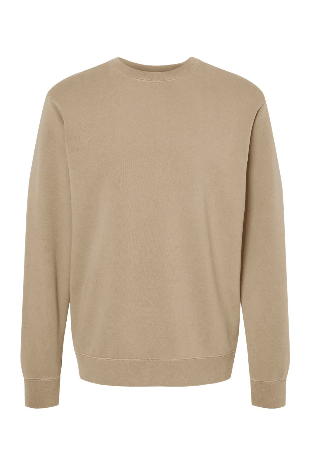 Independent Trading Co. PRM3500 Mens Pigment Dyed Crewneck Sweatshirt Sandstone Brown Flat Front