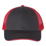 Valucap Mens Sandwich Bill Adjustable Trucker Hat - Charcoal Grey/Red - NEW