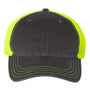 Richardson Mens Garment Washed Snapback Trucker Hat - Charcoal Grey/Neon Yellow - NEW