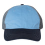 Richardson Mens Garment Washed Snapback Trucker Hat - Columbia Blue/Charcoal Grey/Navy Blue - NEW