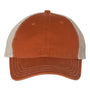 Richardson Mens Garment Washed Snapback Trucker Hat - Texas Orange/Khaki - NEW