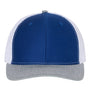 Richardson Mens Snapback Trucker Hat - Royal Blue/White/Heather Grey - NEW