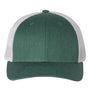 Richardson Hats Mens Snapback Trucker Hat - Heather Dark Green/Silver Grey