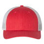 Richardson Hats Mens Snapback Trucker Hat - Heather Red/Silver Grey