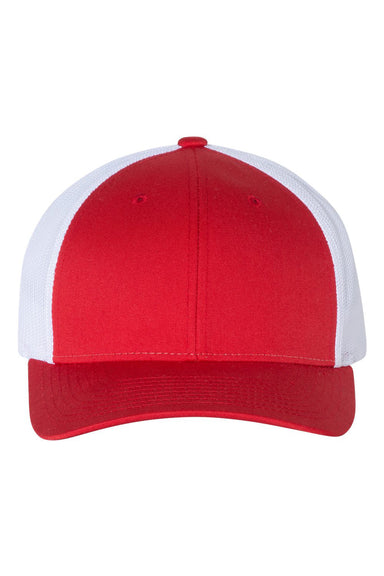 Richardson 115 Mens Low Pro Trucker Hat Red/White Flat Front