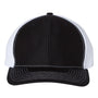 Richardson Mens Twill Back Snapback Trucker Hat - Black/White - NEW