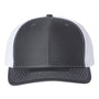 Richardson Mens Twill Back Snapback Trucker Hat - Charcoal Grey/White - NEW