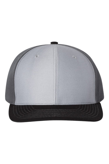Richardson 312 Mens Twill Back Trucker Hat Grey/Charcoal Grey/Black Flat Front