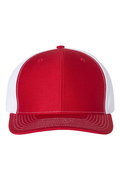 Richardson 312 Mens Twill Back Trucker Hat Red/White Flat Front