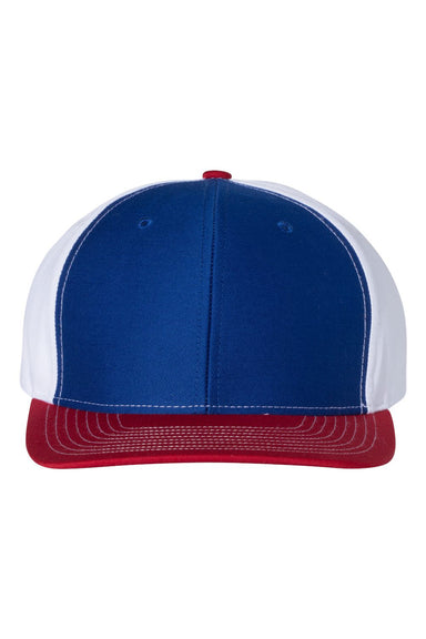 Richardson 312 Mens Twill Back Trucker Hat Royal Blue/White/Red Flat Front