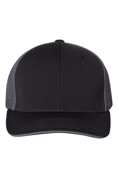 Richardson 172 Mens Pulse Sportmesh R-Flex Hat Black/Charcoal Grey Flat Front