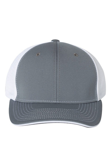 Richardson 172 Mens Pulse Sportmesh R-Flex Hat Charcoal Grey/White Flat Front