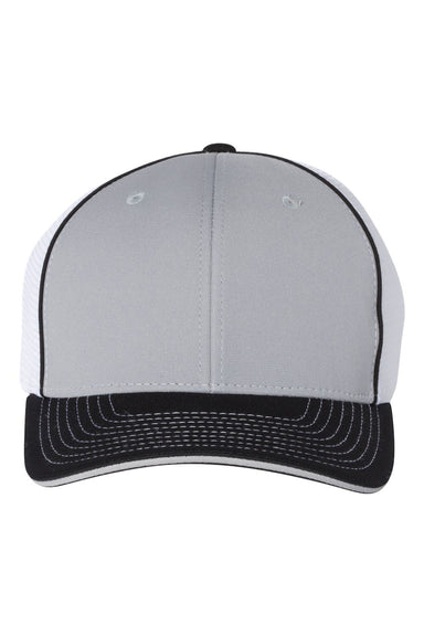 Richardson 172 Mens Pulse Sportmesh R-Flex Hat Grey/White/Black Flat Front