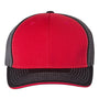 Richardson Mens Pulse Sportmesh R-Flex Stetch Fit Hat - Red/Charcoal Grey/Black - NEW