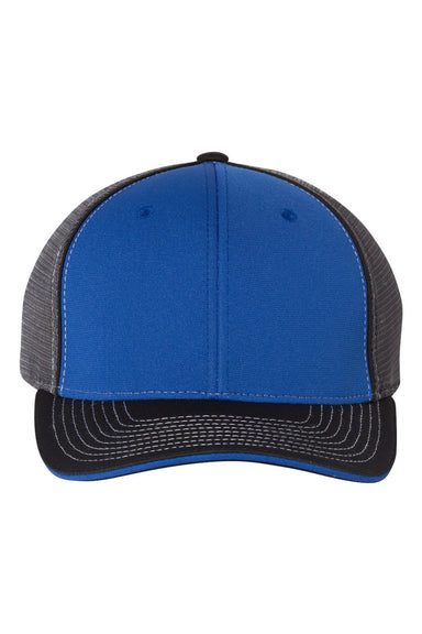 Richardson 172 Mens Pulse Sportmesh R-Flex Hat Royal Blue/Charcoal Grey/Black Flat Front