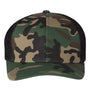 Richardson Hats Mens R-Flex Stretch Fit Trucker Hat - Army Camo/Black