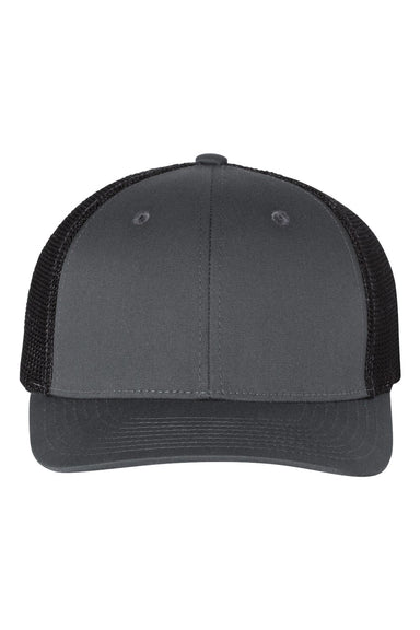 Richardson 110 Mens R-Flex Trucker Hat Charcoal Grey/Black Flat Front