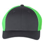 Richardson Mens R-Flex Stretch Fit Trucker Hat - Charcoal Grey/Neon Green - NEW