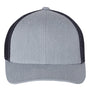 Richardson Hats Mens R-Flex Stretch Fit Trucker Hat - Heather Grey/Navy Blue