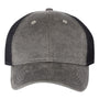 Sportsman Mens Faux Waxy Snapback Trucker Hat - Grey/Black - NEW