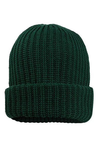 Sportsman SP90 Mens Chunky Cuffed Beanie Forest Green Flat Front