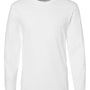 LAT Mens Fine Jersey Long Sleeve Crewneck T-Shirt - White - NEW