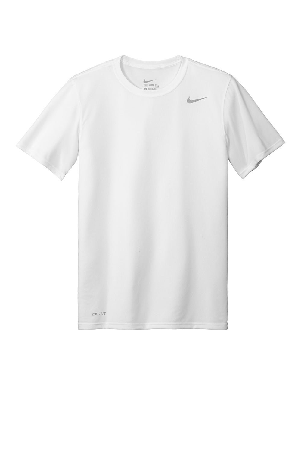 Nike 727982 Mens Legend Dri-Fit Moisture Wicking Short Sleeve Crewneck T-Shirt White Flat Front