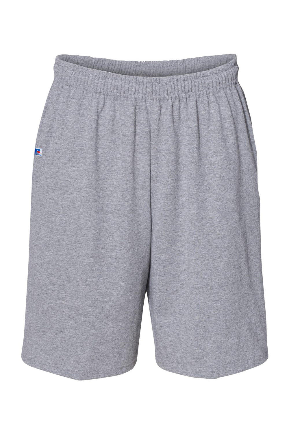 Russell Athletic 25843M Mens Classic Jersey Shorts w/ Pockets Oxford Grey Flat Front