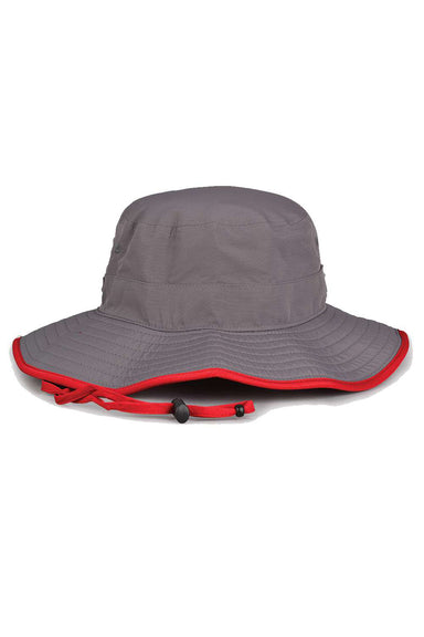 The Game GB400 Mens Ultralight Boonie Hat Dark Grey/Red Flat Front