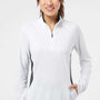 Adidas Womens UPF 50+ 1/4 Zip Sweatshirt - White/Carbon Grey - NEW