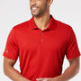 Adidas Mens Performance UPF 50+ Short Sleeve Polo Shirt - Collegiate Red