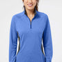 Adidas Womens UPF 50+ 1/4 Zip Sweatshirt - Heather Collegiate Royal Blue/Carbon Grey - NEW