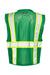 Kishigo B100-111 Mens EV Series Enhanced Visibility Multi Pocket Mesh Vest Green/Lime Green Flat Back