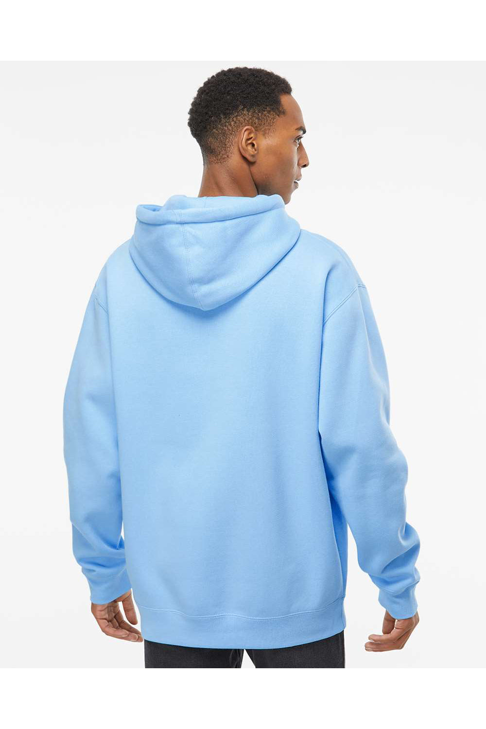 Independent Trading Co. IND4000 Mens Hooded Sweatshirt Hoodie Aqua Blue Model Back