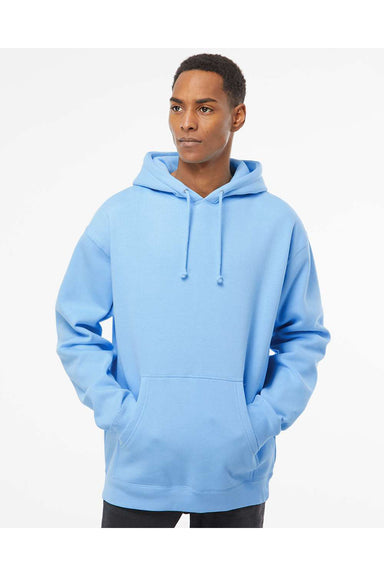 Independent Trading Co. IND4000 Mens Hooded Sweatshirt Hoodie Aqua Blue Model Front