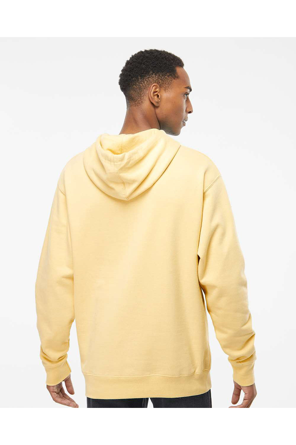 Independent Trading Co. SS4500 Mens Hooded Sweatshirt Hoodie Light Yellow Model Back