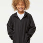 Independent Trading Co. Youth Wind & Water Resistant Full Zip Windbreaker Hooded Jacket - Black - NEW