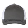 Richardson Hats Mens 5 Panel Snapback Trucker Hat - Charcoal Grey/White