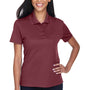 Core 365 Womens Origin Performance Moisture Wicking Short Sleeve Polo Shirt w/ Pocket - Burgundy