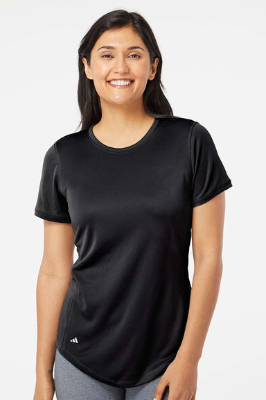 Adidas A377 Womens Short Sleeve Crewneck T-Shirt Black Model Front
