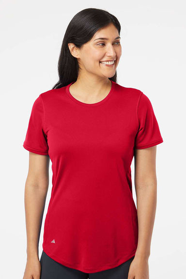 Adidas A377 Womens Short Sleeve Crewneck T-Shirt Power Red Model Front
