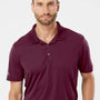Adidas Mens Performance UPF 50+ Short Sleeve Polo Shirt - Maroon