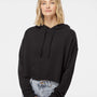 Independent Trading Co. Womens Crop Hooded Sweatshirt Hoodie - Black - NEW